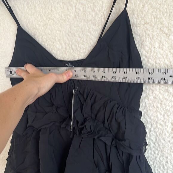 J Crew Collection ruffle-tier dress in chiffon Womens Size 8 Black - Picture 6 of 8